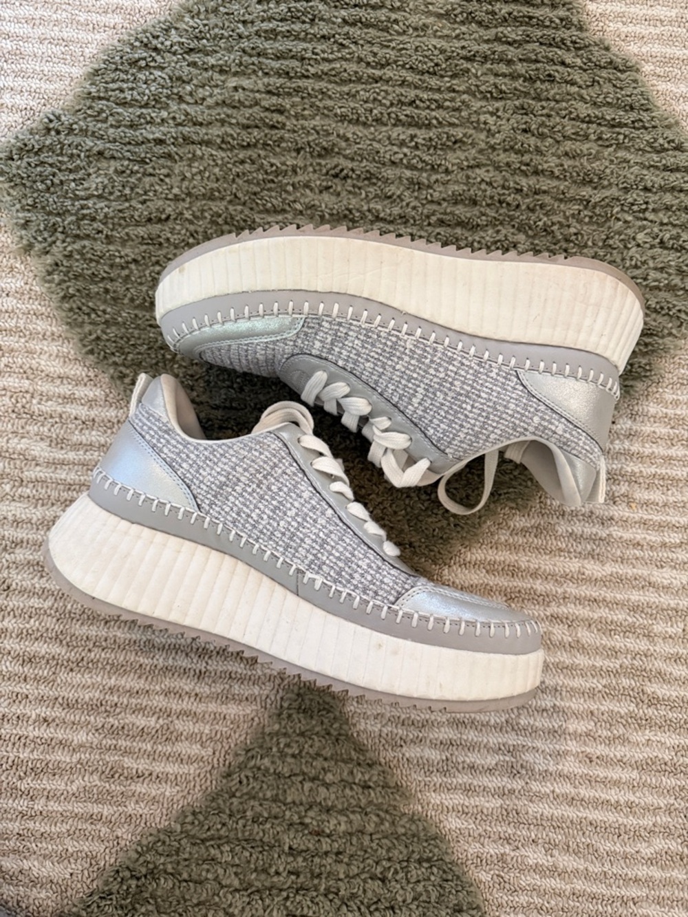 Universal Thread Silver and Light Gray Platform Sneakers